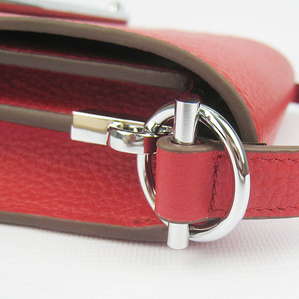 Fake Hermes Togo Leather Messenger Bag Red 8078 - Click Image to Close